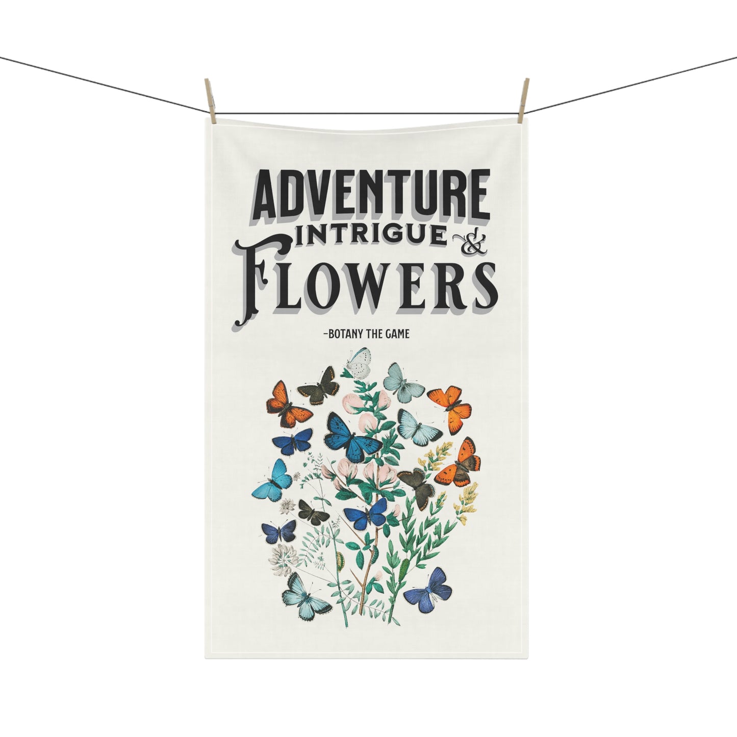 Botany Adventure, Intrigue, Flowers Tea Towel