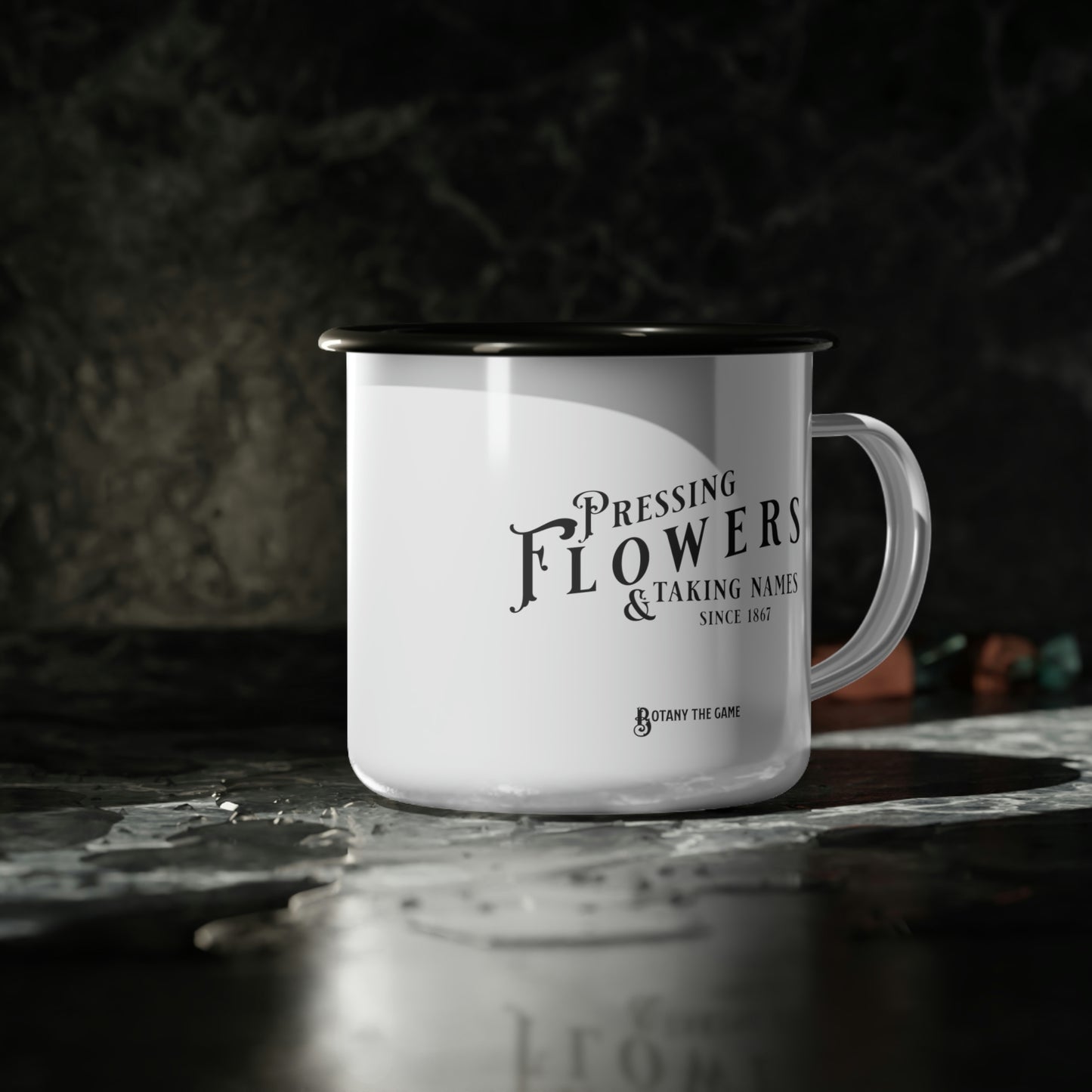 Botany Pressing Flowers & Taking Names Enamel Camp Cup
