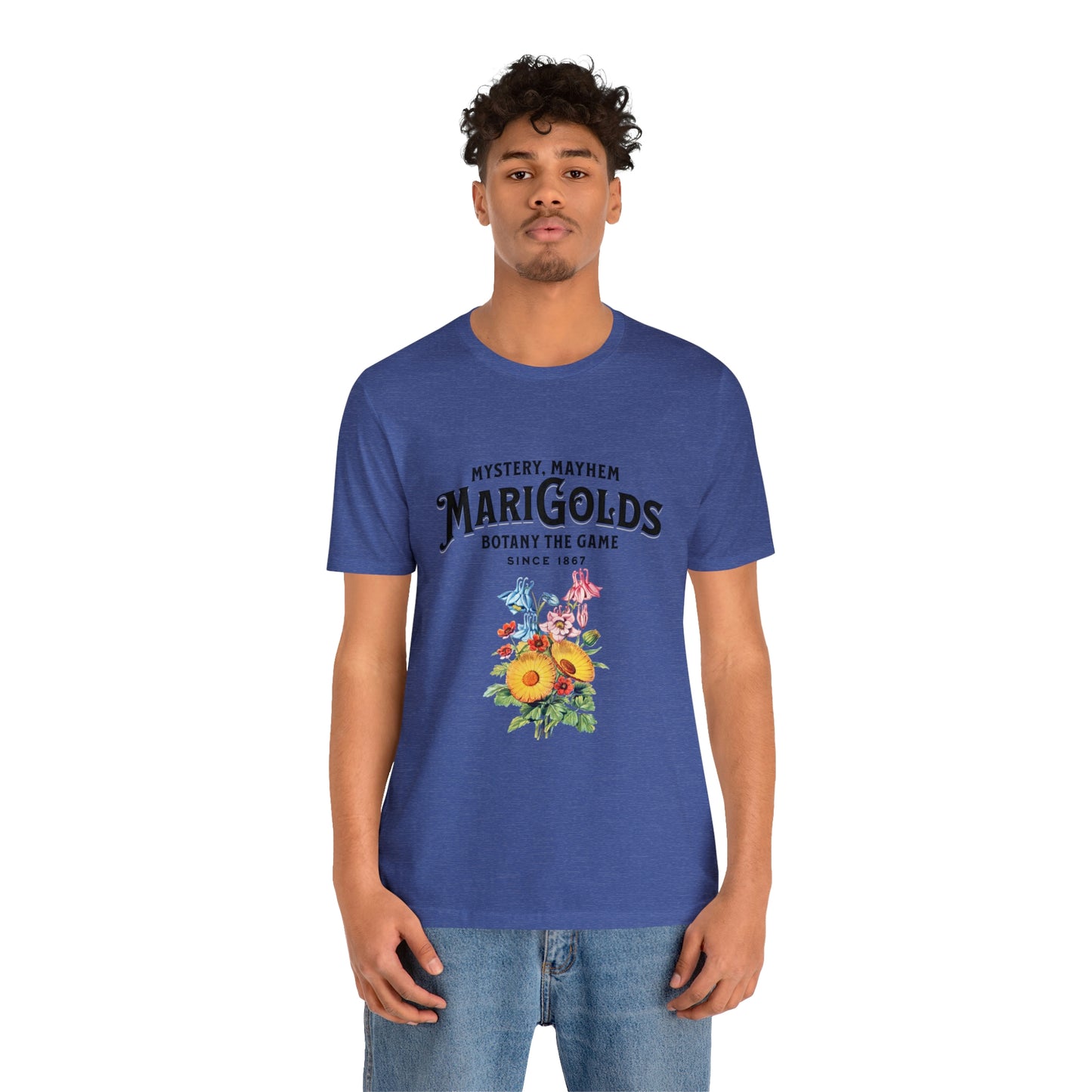 Botany Mystery, Mayhem, Marigolds Tee