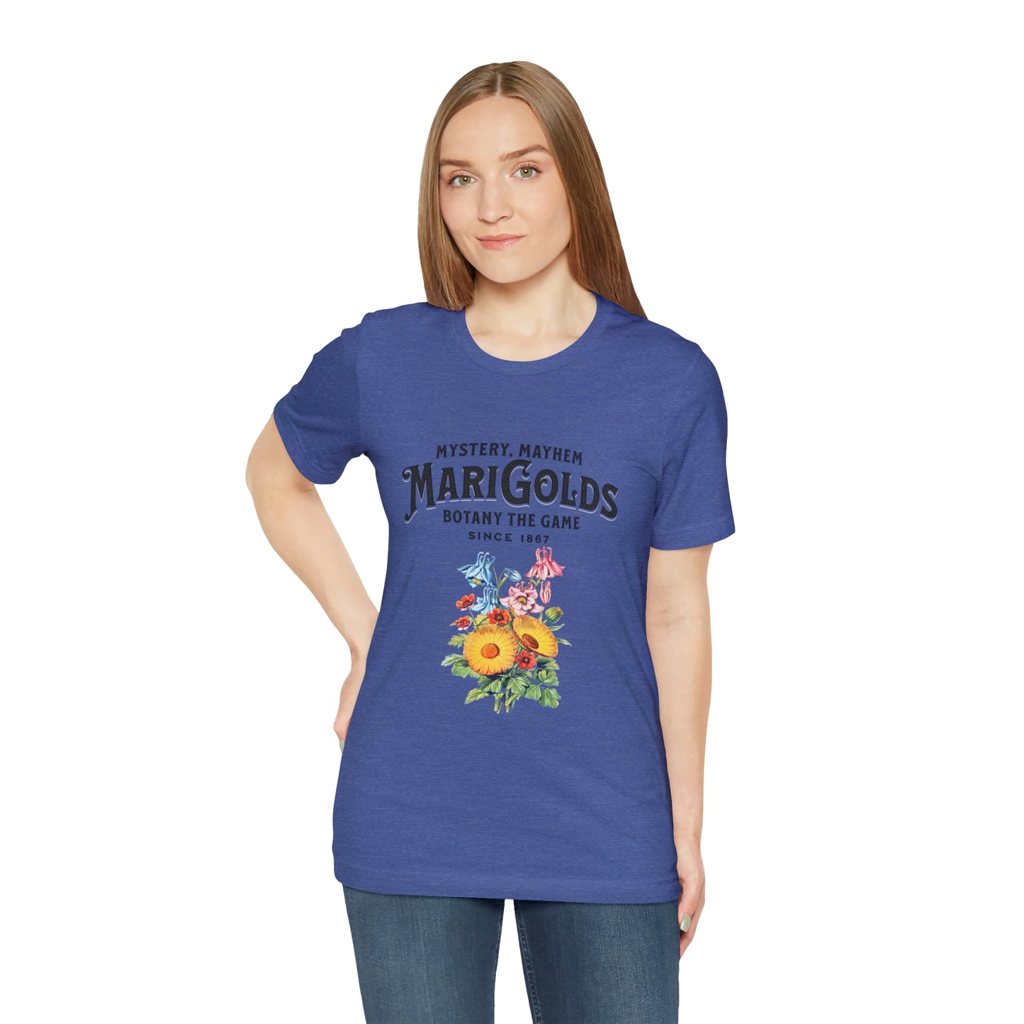 Botany Mystery, Mayhem, Marigolds Tee